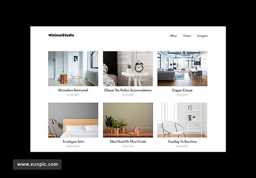 時尚現代家居裝飾室內設計工作室專業網頁模板套件